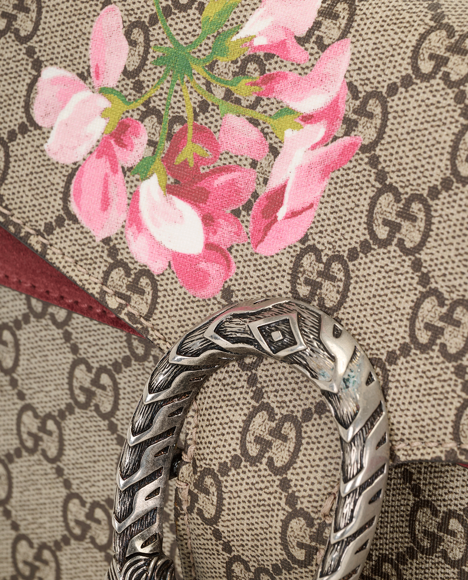 Medium GG Blooms Dionysus, &pound;750, Handbags, Beige/Burgundy, Canvas/Suede, Other view